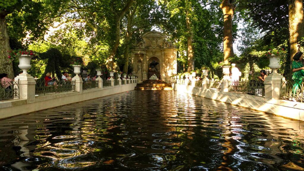 The Medici fountain in the Jardin de Luxembourg in Paris